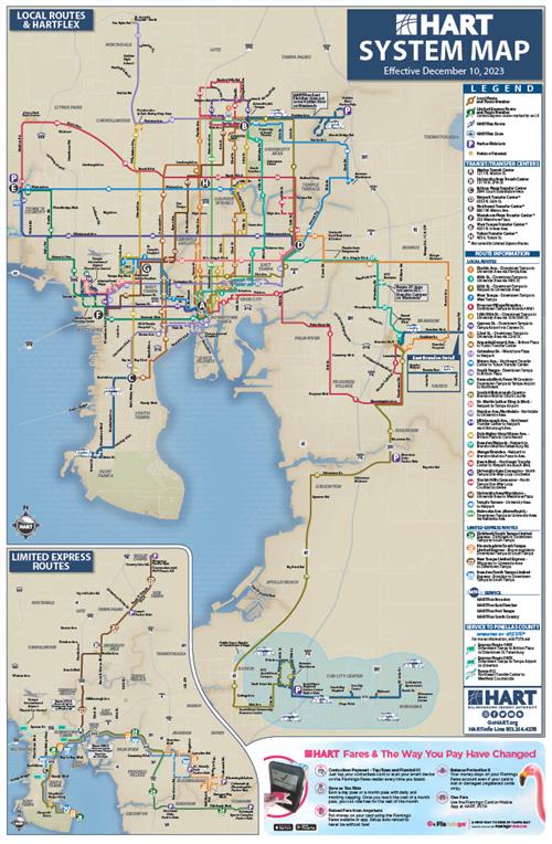 Map of the HART Bus System map